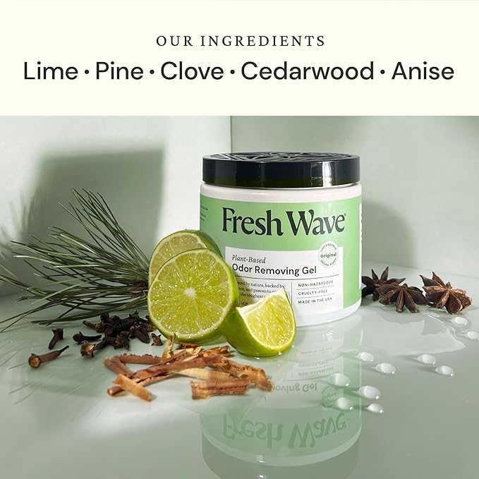Fresh Wave Odor Removing Gel, 15 oz., Pack of 2 - Odor Absorbers for Home, Safer Odor Relief, Natural Plant-Based Odor Eliminator, Every 15 oz. lasts 30-60 Days, For Cooking, Trash & Pets