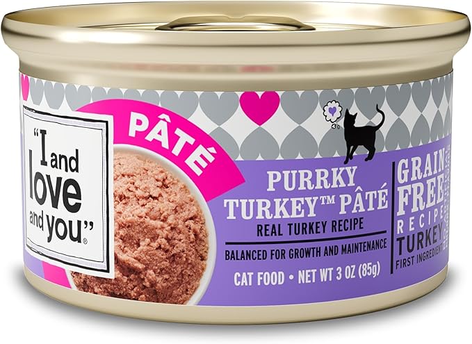 I and love and you Wet Cat Food - Purrky Turkey Pâté - Turkey Recipe, Grain Free, Filler Free, 3oz Pack of 24 Cans