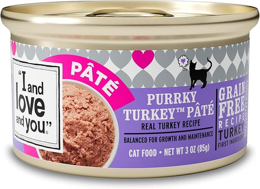 I and love and you Wet Cat Food - Purrky Turkey Pâté - Turkey Recipe, Grain Free, Filler Free, 3oz Pack of 24 Cans