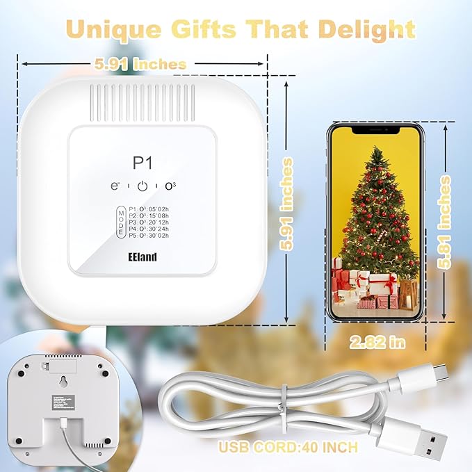 Cat Litter Deodorizer – 99% Odor Removal, Ozone Air Purifier for Pets, Strong Odor Eliminator for Litter Box, Toilet, Closet, Cabinet, Shoe, Garage, Small Room