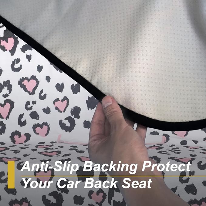 Back Seat Cover for Car Trucks Van SUV,Waterproof Rear Bench Towel Seat Covers for Dogs and Kids,Automotive Backseat Protector (Leopard Print)