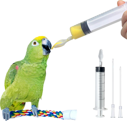 Baby Bird Feeding Syringe,Parrot Small Pet,Manual Syringe Feeder, Milk Water,Liquid Food,Reusable,Syringe with Spoon Tip