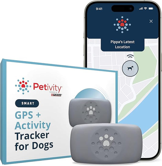 Petivity Smart GPS and Activity Pet Tracker for Dogs Powered by Purina, Waterproof Real Time Tracking GPS Dog Collar, Downloadable App, Subscription Required