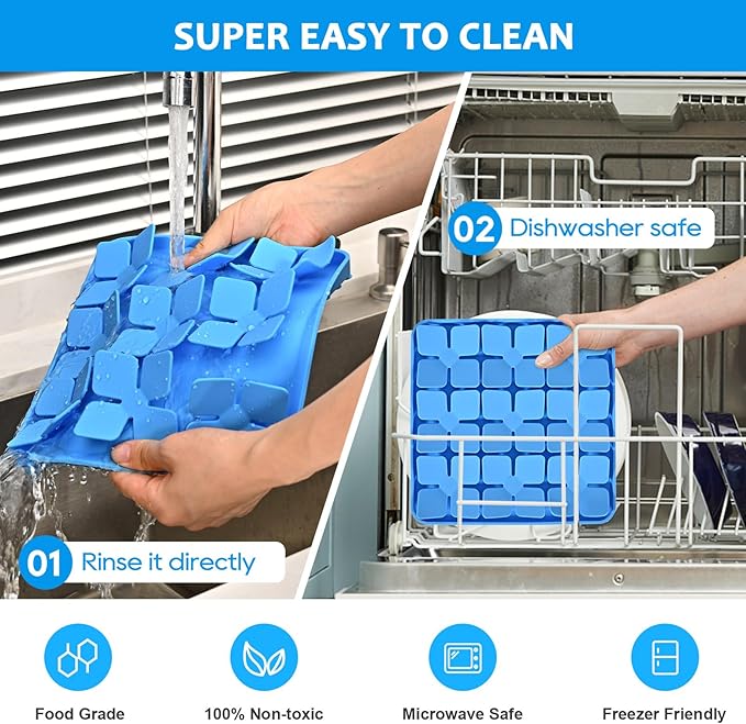 Silicone Snuffle Mat for Dogs 2 Pack, Silicone Dog Slow Feeder Lick Mat with Suction Cups, Dog Puzzle Feeder Toys Sniff Mat Foraging Mat for Smell Training Slow Eating, Blue & Purple