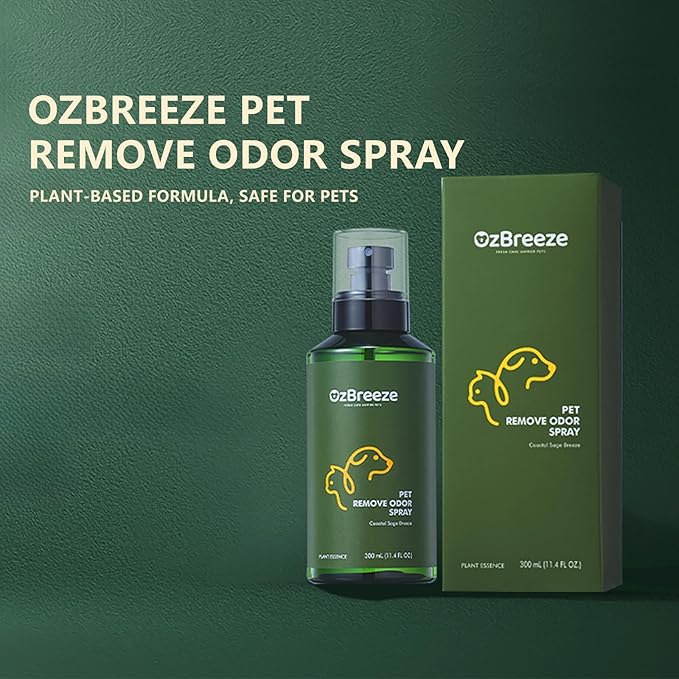 Pet Deodorizer Spray - Eliminates Odors from Fur, Litter Box & Bedding | 100% Plant-Based, No Alcohol | Safe if Licked, Oceanic Aroma Therapy