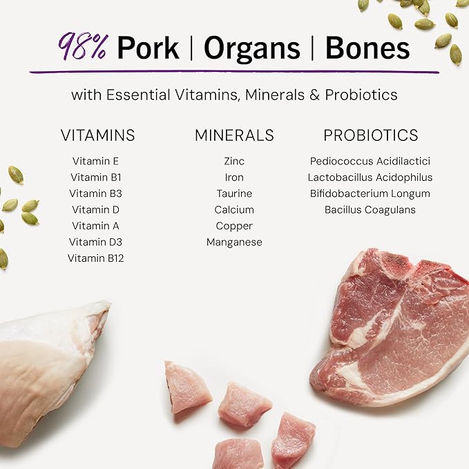 Stella & Chewy's Freeze-Dried Raw Cat Dinner Morsels - Premium Pork Recipe with 98% Responsibly-Sourced Meat & Organs - Natural Grain-Free Cat & Kitten Food - Made in USA - 8 oz