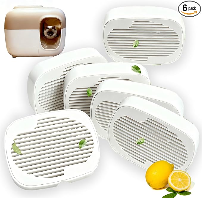 6 PCS Robertet Fragrance Box for Snow+ Automatic Cat Litter Box, Odor Remover for PetSnowy Self-Cleaning System, Monthly Change, Lemon-scented, Pets Deodorizing Pods