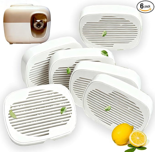 6 PCS Robertet Fragrance Box for Snow+ Automatic Cat Litter Box, Odor Remover for PetSnowy Self-Cleaning System, Monthly Change, Lemon-scented, Pets Deodorizing Pods