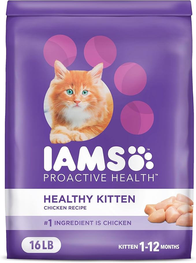 IAMS Proactive Health Healthy Kitten Dry Cat Food with Chicken, 16 lb. Bag