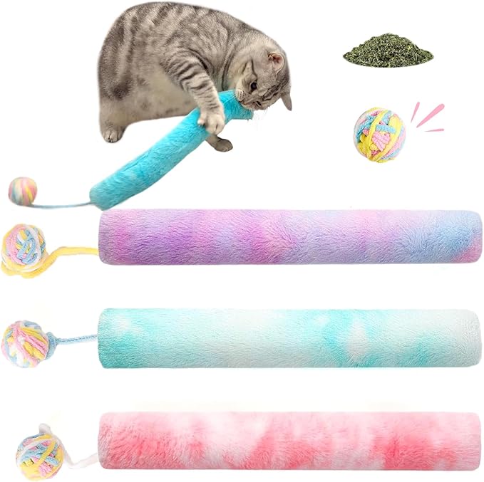 Cat Kicker Toy Large 3pcs, Catnip Toys for Cats, for Indoor Cats, Interactive Kitten Toys with Bell 14.6in/37cm
