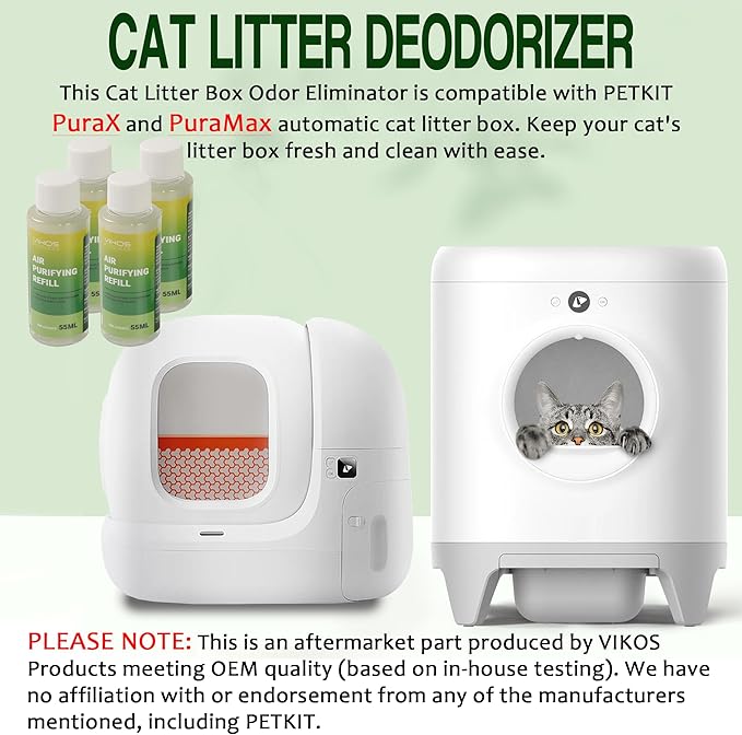 Cat Litter Deodorizer Compatible with PET-KIT PuraX PuraMax Self-Cleaning Cat Litter Box Quickly Odor Control 100% Natural Deodorizer Replaced Odor Removers Air Purifying Refills - Fresh Lotus