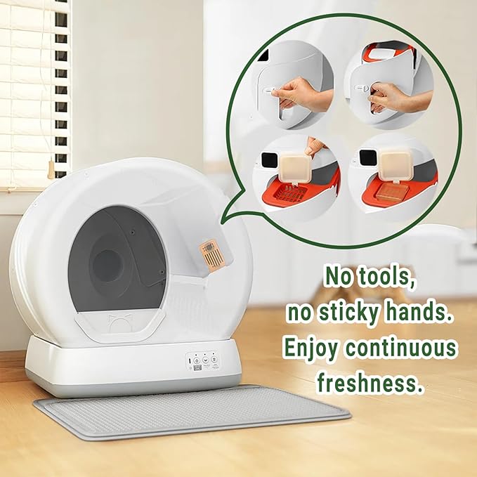 Cat Litter Deodorizer Replacement for Self-Cleaning Cat Litter Box - Pet Odor Eliminator Refills (4 Pack)