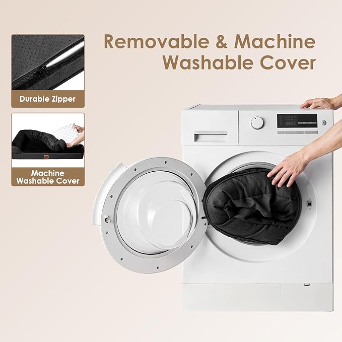 EHEYCIGA Memory Foam Dog Bed XLarge Sized Dogs, Extra Large Dog Bed Orthopedic with Washable Removable Cover, Waterproof XL Pet Bed Couch for Crate, 41x27x6 Inches, Black