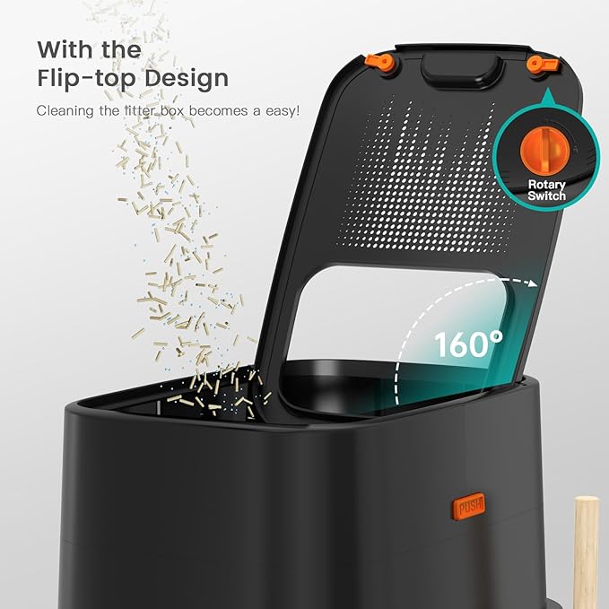 Enclosed Stainless Steel Cat Litter Box with Lid, XL Extra Large Litter Box for Big Cats, Metal Litter Pan High Sided, Never Absorbs Odors, Anti-Urine Leakage, Include Scoop (V-Black)