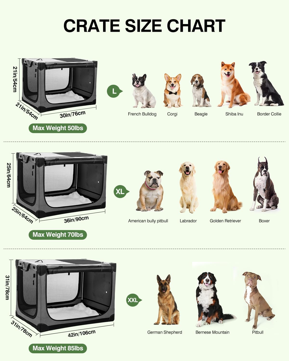 36 Inch Collapsible Travel Dog Crate for Medium Large Dogs, Portable Dog Crate 4-Door Foldable Soft Kennel with Durable Mesh Windows for Indoor & Outdoor Travel, with Storage Bag,Grey