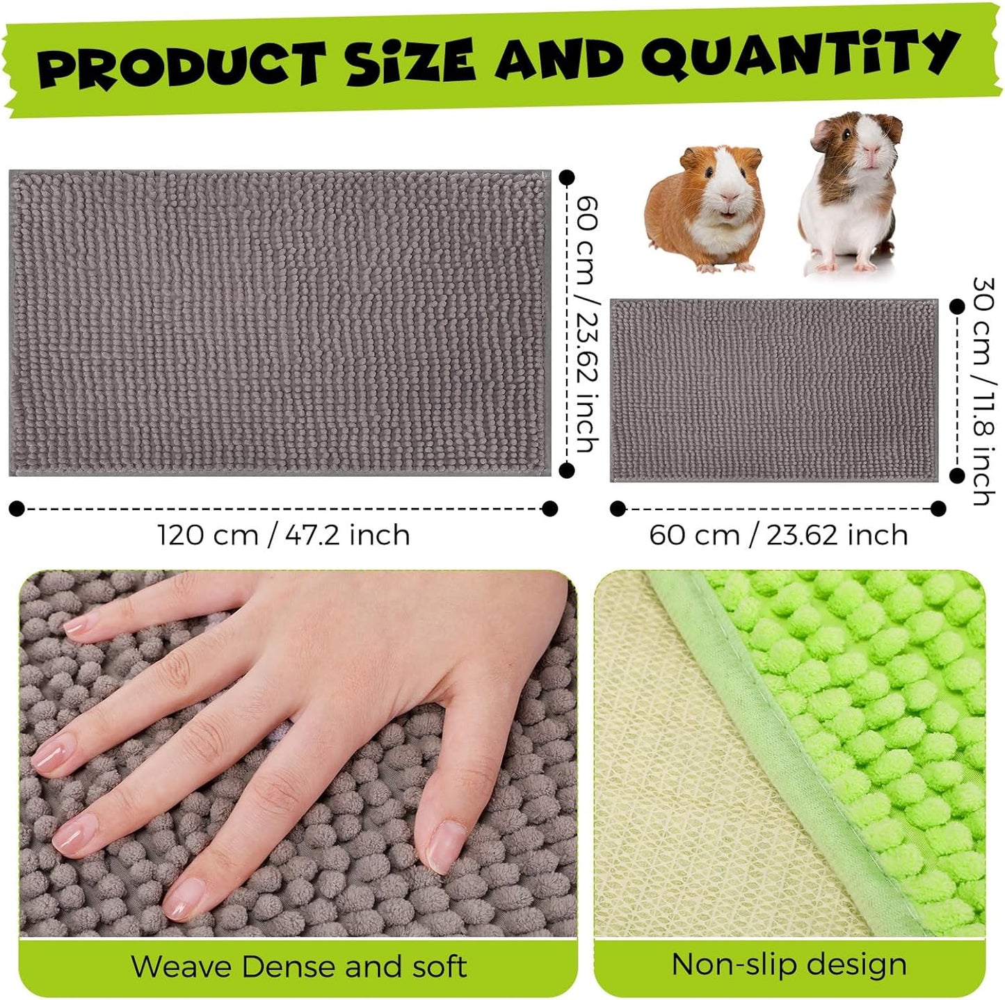 Barydat 8 Pcs Guinea Pig Cage Liner for Guinea Pig Cage Bedding Reusable Rabbit Mat Pad Washable Training Pad Animal Sleeping Bedding Mat