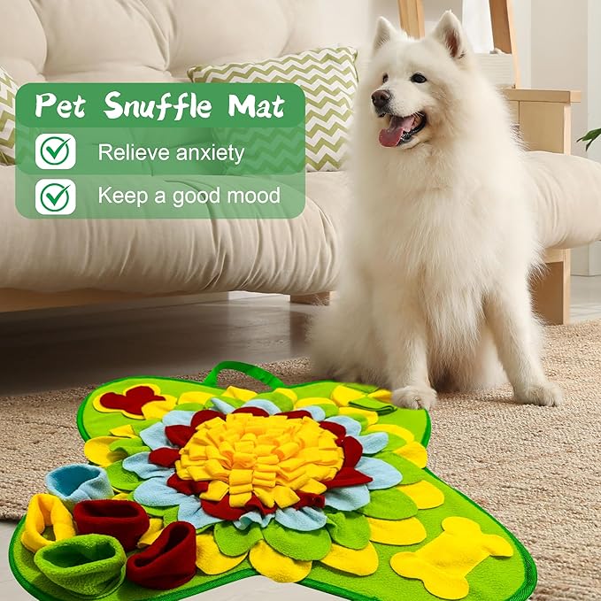 Snuffle Mat for Dogs Pet Treats Feeding for Small Medium Breed Dogs Non-Slip Interactive Dog Puzzle Toys Encourages Natural Foraging Skills