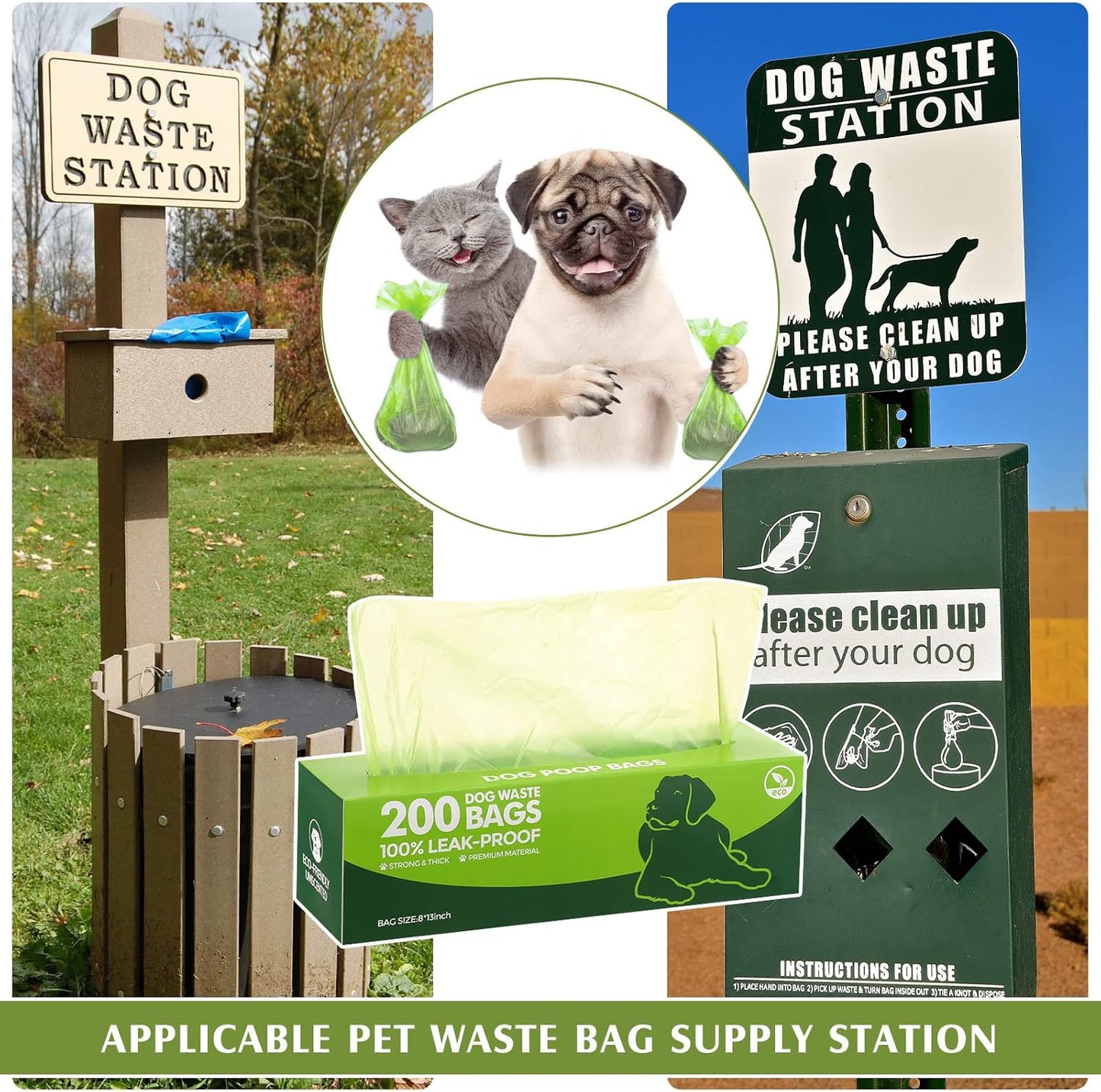 Sherr 20 Boxed Rolls 4000 Counts Dog Poop Bags Bulk Leak Proof Dog Waste Bags Universal Pet Doggy Waste Poop Box for Puppy Pets Outdoor Walking and Travel, 20 Rolls of 200(Green)