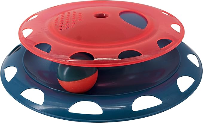 Catstages Catnip Chase Interactive Ball Track Cat Toy, Red and Blue