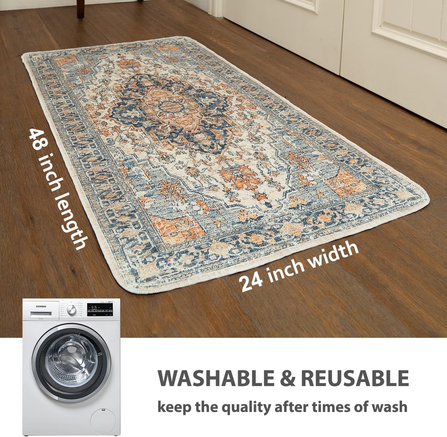 nunubaby 4PACKWashable Pee Pads for Dogs, Stylish, Non-Slip and Leak-Proof Pee Pads. Reusable Potty Pads for Dogs for Crates and Floors.(Beige/Multi, 24" x48")