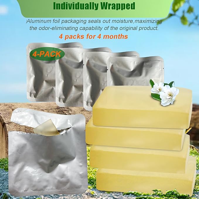 Replacement Odor Eliminator for MeoWant Self-Cleaning Cat Litter Box, Cat Toilet Deodorizer Compatible with MeoWant Automatic Litter Box (4 Pack)