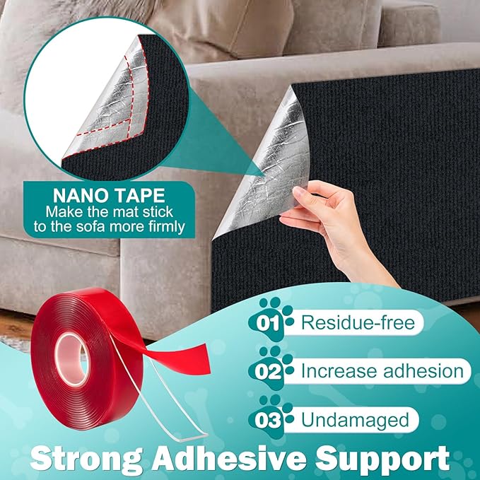 23.6x15.8 Couch Wall Corner Protection for Indoor Cats,Anti Scratch Furniture Protector from Cats Scratching,Trimmable Climbing Cat Scratcher Pad Play Mat Easy Use for Cat Board/Door/Carpet