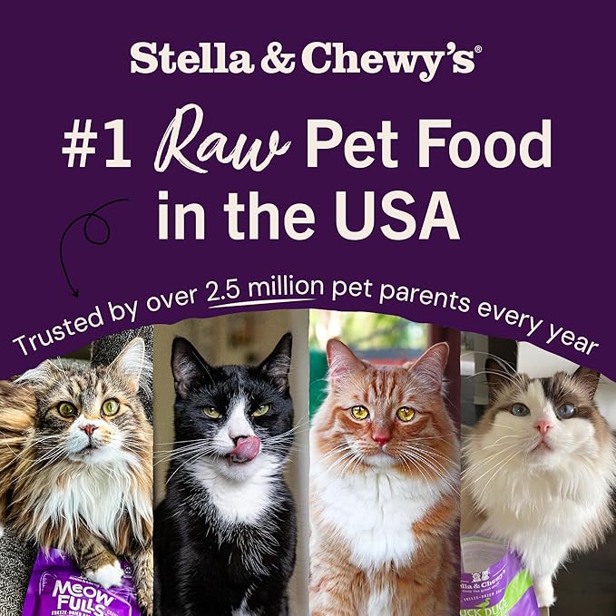 Stella & Chewy's Freeze-Dried Raw Cat Dinner Morsels - Premium Duck & Goose Recipe with 98% Cage-Free Poultry & Organs - Natural Grain-Free Cat & Kitten Food - Made in USA - 3.5 oz