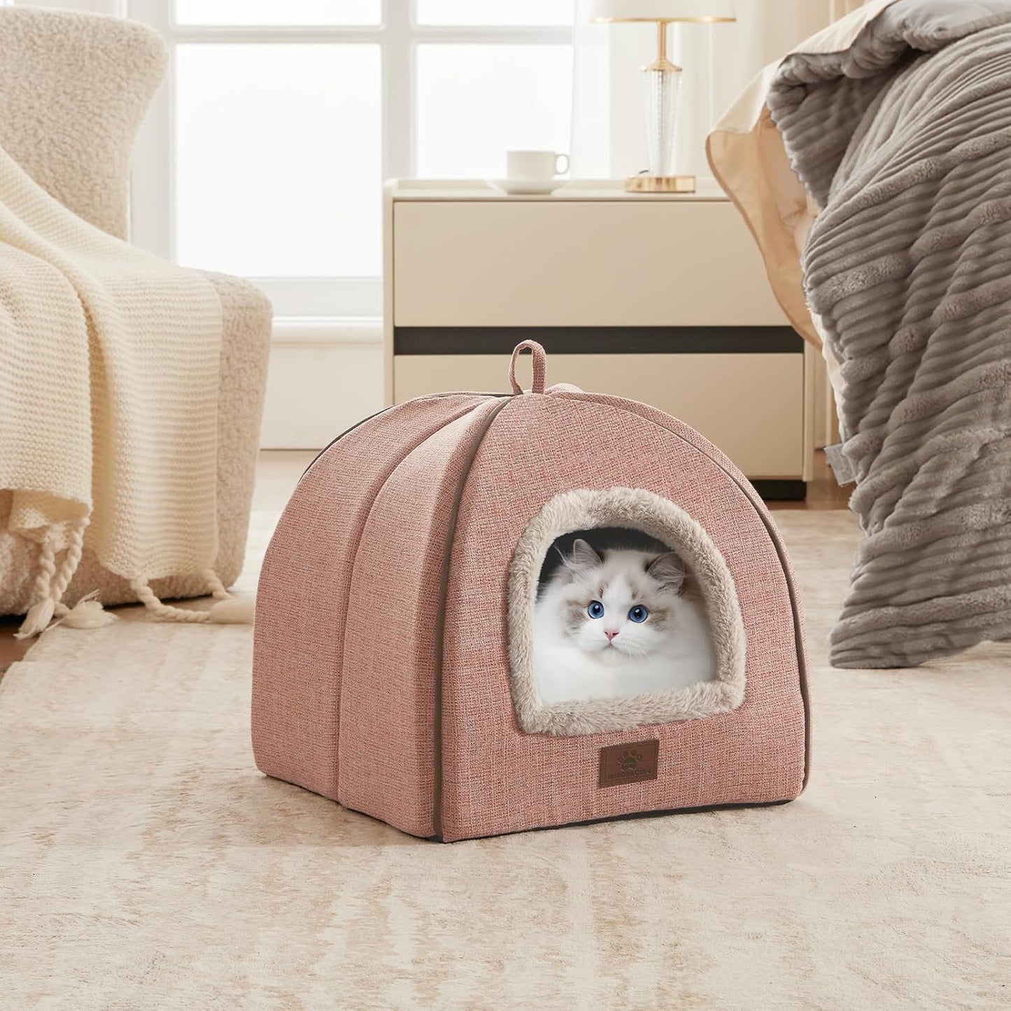 Cat Bed for Indoor Cats - Cat Cave Beds Cat House Cat Tent with Removable Washable Cushioned Pillow, Soft Kitten beds,Cat Beds & Furniture, for Small and Medium Pet Bed