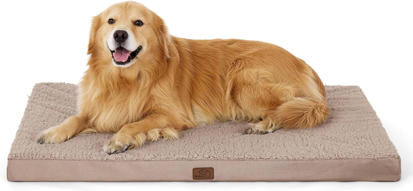 Bedsure Dog Beds Large Sized Dog - Extra-Large Orthopedic Waterproof Puppy Bed with Removable Washable Cover, Egg Crate Foam Pet Mat, Suitable for Pet Up to 100 lbs