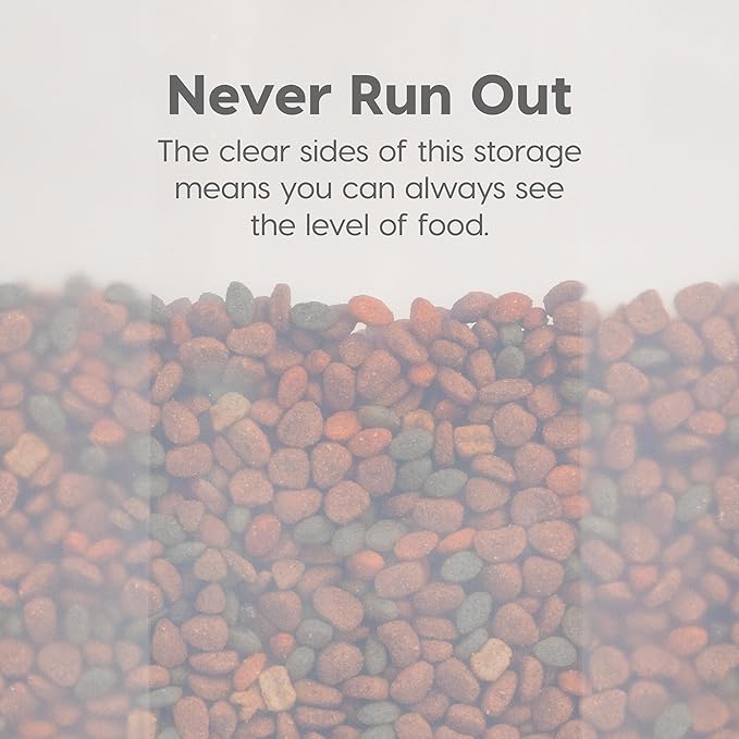 IRIS USA Airtight Dog Food Storage Container, WeatherPro, Up to 10 lbs, Removable Wheels, for Dog Cat Bird and Other Pet Food Storage Bin, Keep Fresh, Translucent Body, Made in USA, Clear/Black