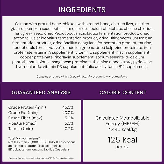 Stella & Chewy's Freeze-Dried Raw Cat Dinner Morsels - Premium Salmon & Chicken Recipe with 98% Wild-Caught & Cage-Free Protein - Natural Grain-Free Cat & Kitten Food - Made in USA - 8 oz