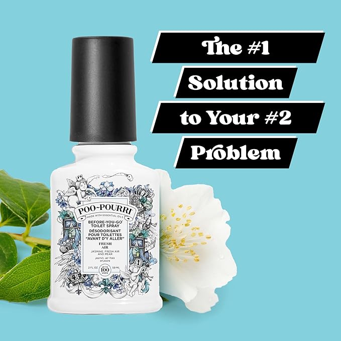 Poo-Pourri Before-You-Go Toilet Spray, Fresh Air, 2 Fl Oz - Jasmine, Fresh Air and Mint