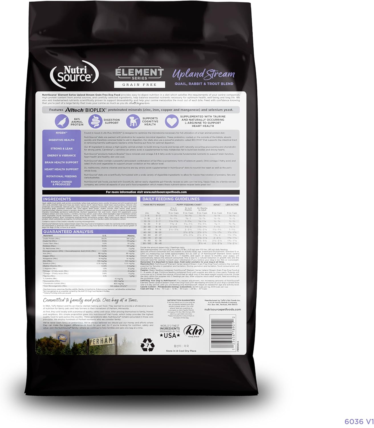 NutriSource Element Series Upland Stream Dry Dog Food, Quail, Rabbit & Trout, 24LB