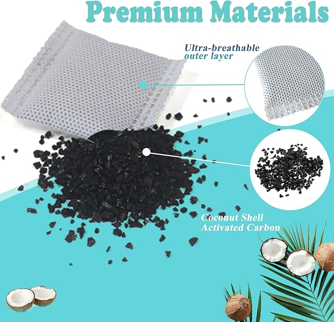 NewKe 12 PCS Odor Eliminator for PuraMax Self-Cleaning Cat Litter Box, Natural Activated Charcoal Refills, Cat Toilet Odor Control, Cat Litter Deodorizer Compatible with PETKIT Automatic Litter Box