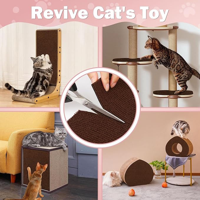 23.6x15.8 Couch Wall Corner Protection for Indoor Cats,Anti Scratch Furniture Protector from Cats Scratching,Trimmable Climbing Cat Scratcher Pad Play Mat Easy Use for Cat Board/Door/Carpet