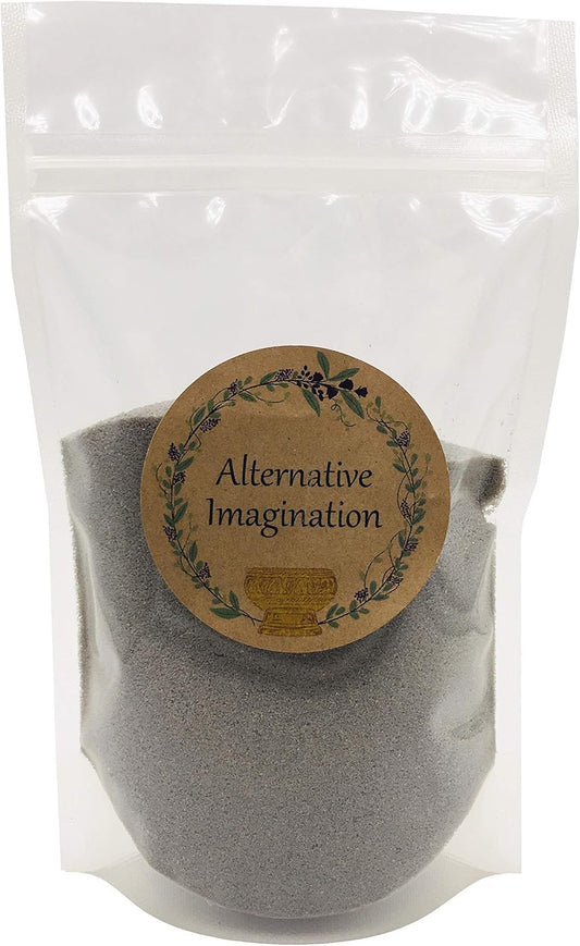 Alternative Imagination Grey Sand - Fine Sand for Zen Garden, Resin Incense Burner, Smudge Bowl, Ritual Incense, Cast Iron Cauldron, Unity Ceremony, Sensory Bin Table, Mandalas, Crafts (1 Pound)