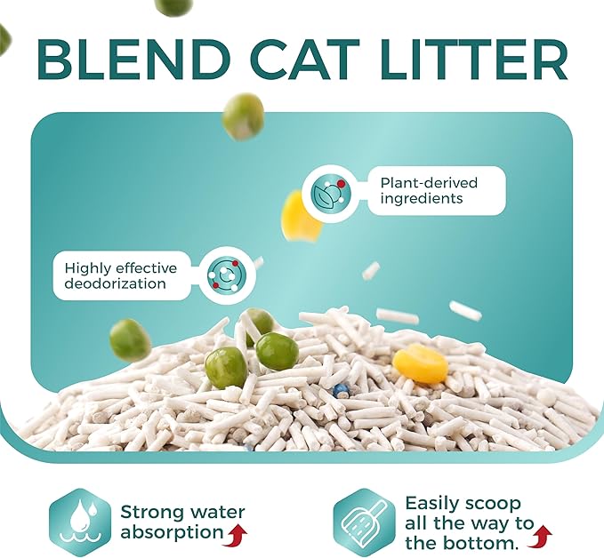 Tofu Cat Litter,Natural Odor Control Dust-Free Clumping Litter(5.5lb×3bags)