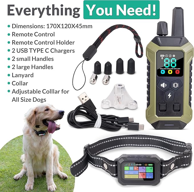 GPS Wireless Dog Fence System Collar – 2-in-1 Remote or App Controlled Boundary and Training GPS Dog Collar with 4 Training Modes - Covers up to 7000 Ft (3533 Acres)