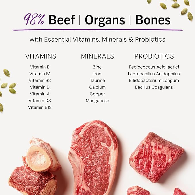 Stella & Chewy's Freeze-Dried Raw Cat Dinner Morsels - Premium Beef Recipe with 98% Grass-Fed Meat & Organs - Natural Grain-Free Cat & Kitten Food - Made in USA - 3.5 oz