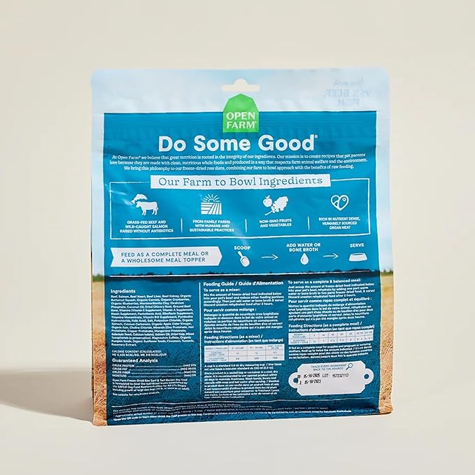 Open Farm Freeze Dried Raw Dog Food, Humanely Raised Meat Recipe with Non-GMO Superfoods and No Artificial Flavors or Preservatives (3.5 Ounce (Pack of 1), Surf & Turf Recipe)