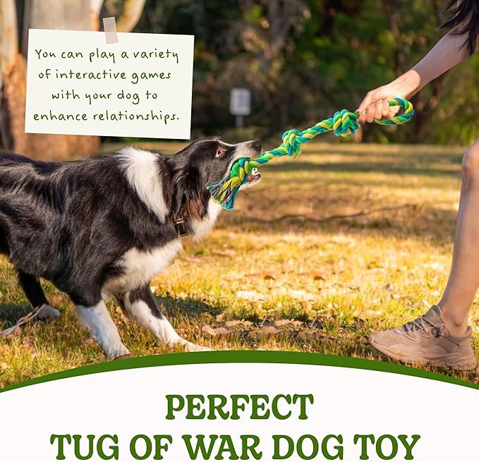 SHARLOVY Dog Rope Toy for Medium Dogs, 2 Pack Heavy Duty Dog Chew Toys for Aggressive Chewers, Interactive Tug of War Dog Toys for Medium to Large Breed