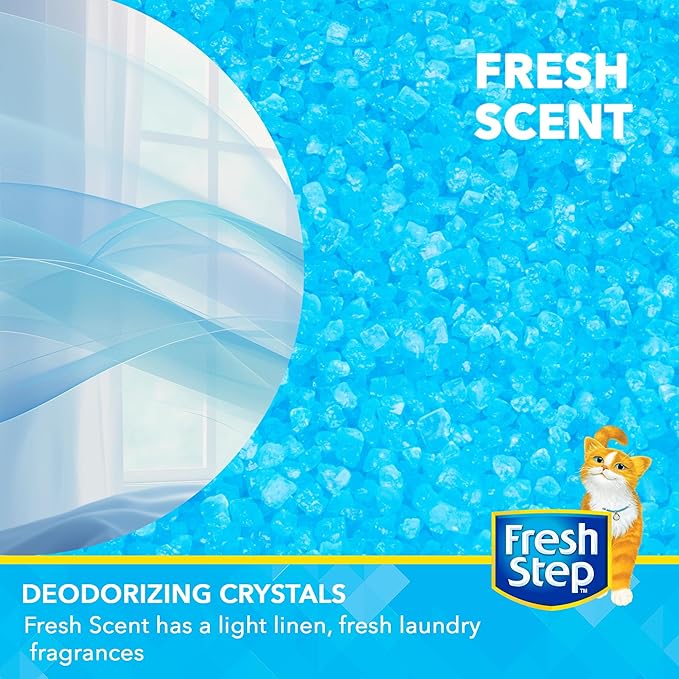 Fresh Step Cat Litter Crystals in Fresh Scent - Cat Litter Box Deodorizer - Combats Odors and Neutralizes Smells to Keep Your Home Clean, 30 Ounce