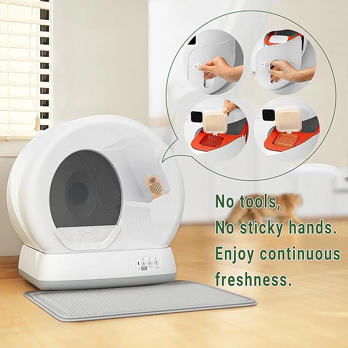 Cat Litter Deodorizer Replacement for Self-Cleaning Cat Litter Box, Pet Odor Eliminator Refills (8 Pack)