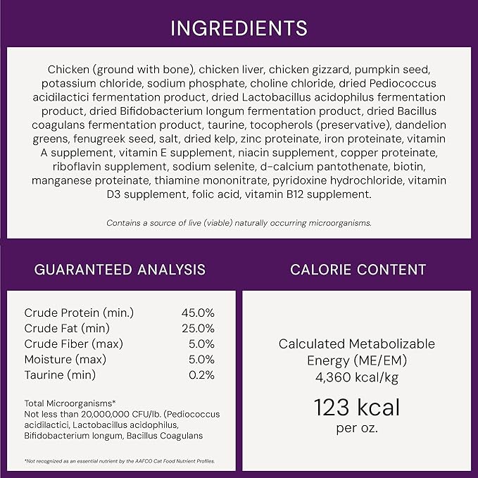 Stella & Chewy's Freeze-Dried Raw Cat Dinner Morsels - Premium Chicken Recipe with 98% Cage-Free Meat & Organs - Natural Grain-Free Cat & Kitten Food - Made in USA - 18 oz