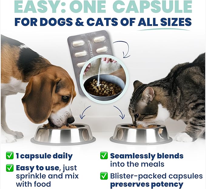 Jope Synbiotic GB-01® - Prebiotics and Probiotics for Dogs & Cats - Clinically Proven Formula - Vet Formulated for Gut Health, Stool Quality, Diarrhea, Immunity, Skin & Coat - 30 Gut Powder Capsules