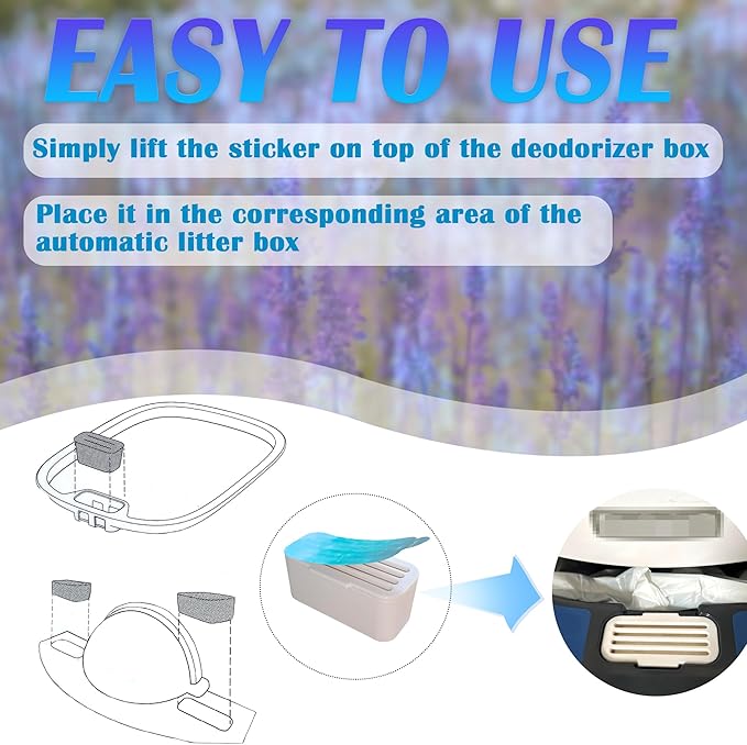 NewKe 6 Pack Deodorizer for PetSafe ScoopFree SmartSpin Self-Cleaning Cat Litter Box, Odor Control Compatible with HHOLOVE Self-Cleaning Cat Litter Box, Air Freshener, Pet Gift