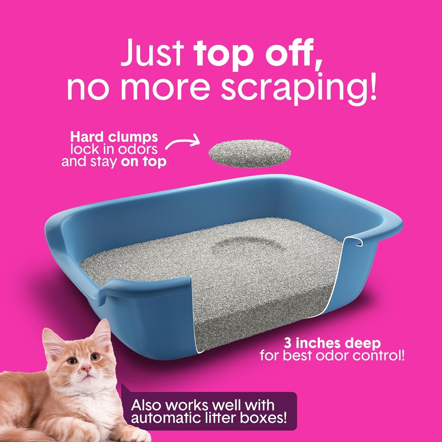 Boxie Glo Clumping Clay 30 Day Odor Control Cat Litter, 99.9% Dust-Free, Low Tracking, UV Light Attractant, 40 lb