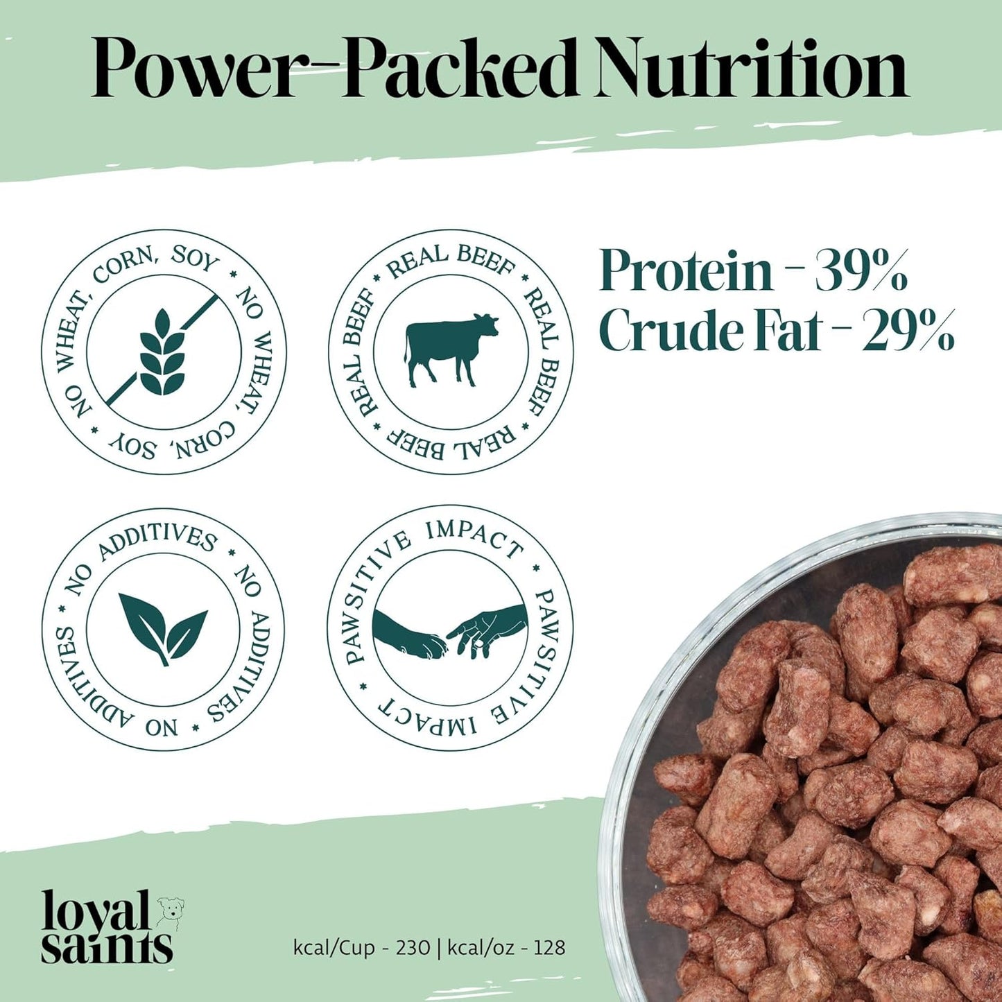 Freeze Dried Raw Dog Food - Premium Beef Flavor with High Protein and Grain Free Dog Food for Small or Large Breeds and Picky Eaters - Versatile as Meal Topper, Snack, and Treats, 14 Oz