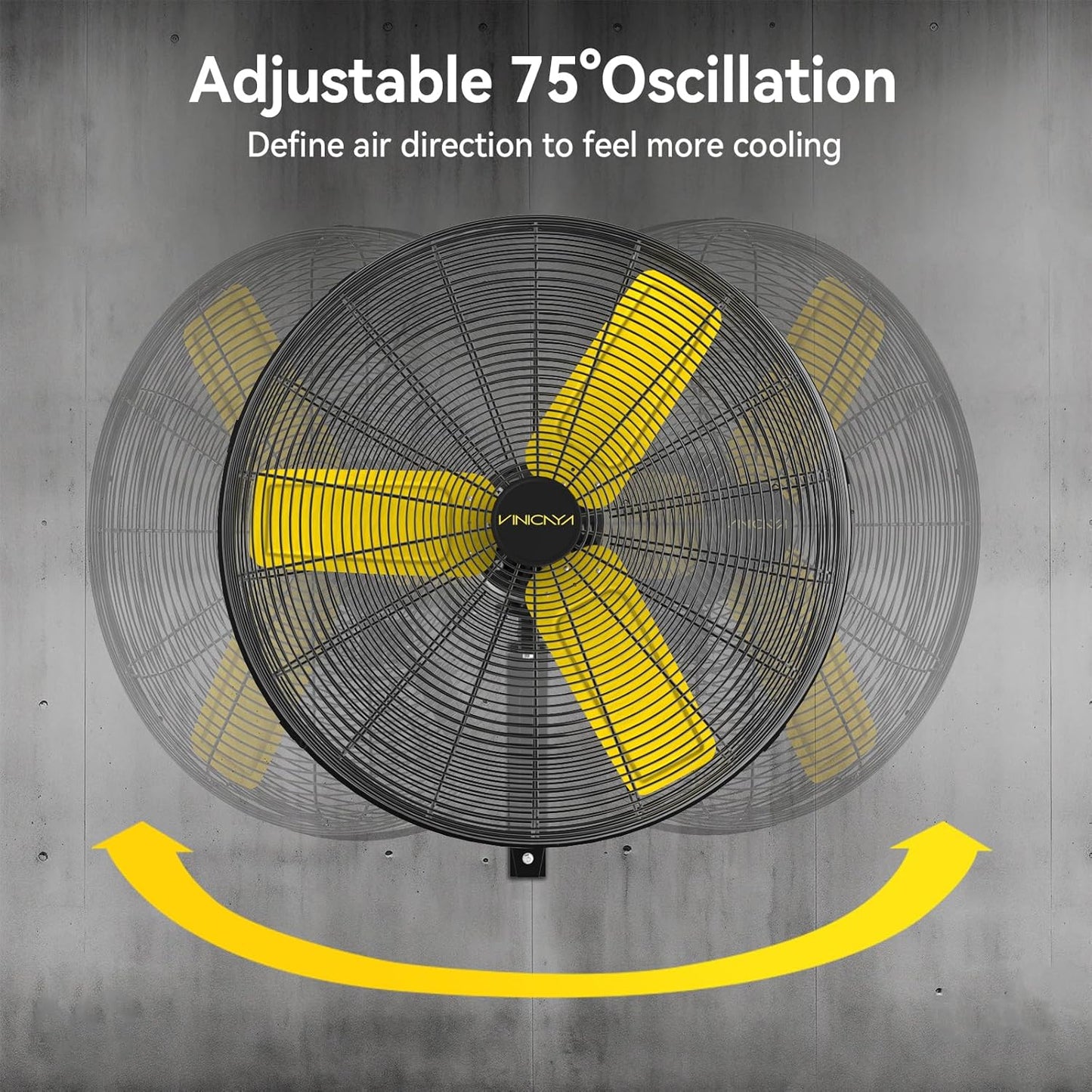 30 Inch Industrial Wall Mount Fan Oscillating with 2 Pack, 8900 CFM Commercial Metal Wall Fans with Poweful Motor, 3 Speed, Heavy Duty Construction Indoor for Warehouse, Workshops UL Listed