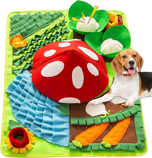 Mewoo Snuffle Mat for Dogs, 27.6" x 20“ Sniff Mat Slow Feeding Mat with Squeaky for Pets, Dog Snuffle Enrichment Puzzle Interactive Dog Toys for Boredom